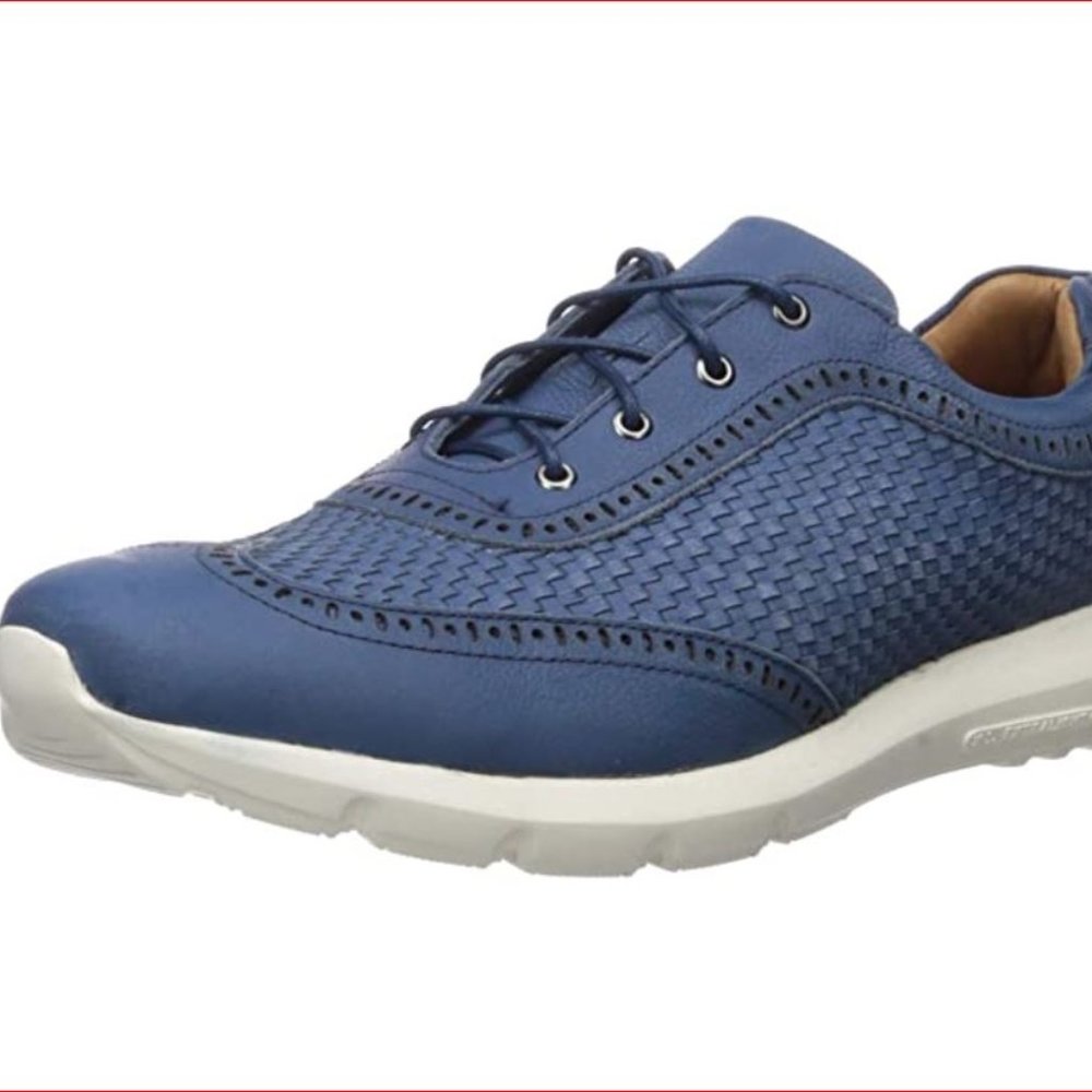 MARC JOSEPH NEW YORK Men's Leather Extra Lightweight Woven Wingtip US 9.5 Blue